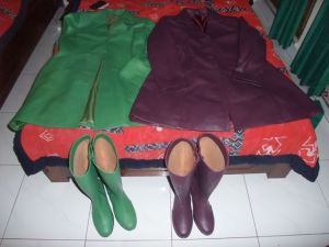 Custom leather coats and boots