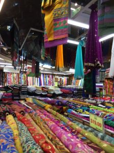 A section of the fabric section at Mustafa Centre