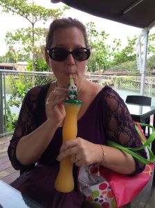 Panda themed mango slushie