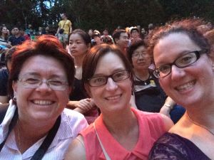 The gals waiting for the show