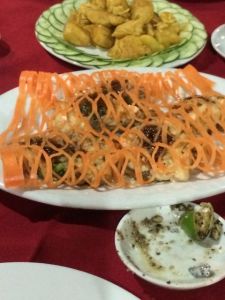 Fish in carrot "net"