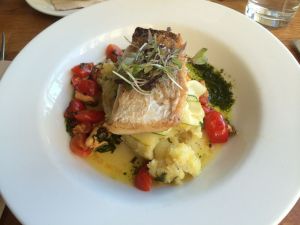 Pollock on garlic mash. Yummmmmmy