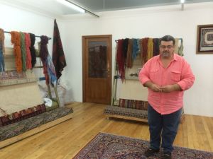 Mr Tarkan at the carpet co-operative