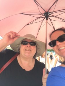 Mum and I wandering the city