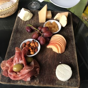 Cheese platter from the cheese and wine bar next to the hotel