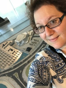 In front of the Library model